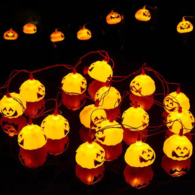 1set/lot Halloween Prop Pumpkin LED Light String Lamp White and Colorful Rope For Party Club Decorations | Дом и сад