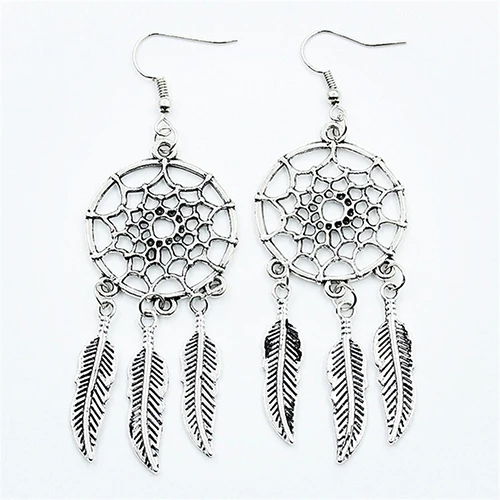Женская мода богемный Ловец снов свисающие Рождественский подарок серьги