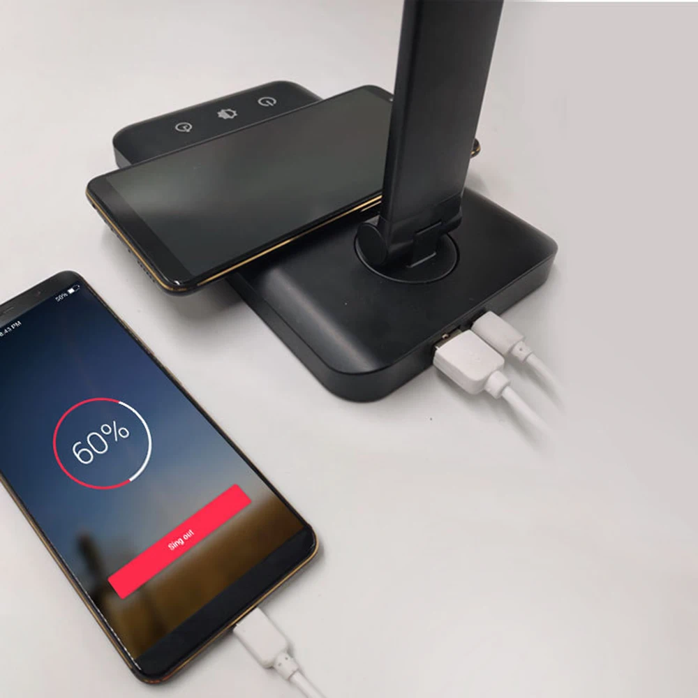 52 светодиода настольная лампа 5 яркости регулируемые сенсорные лампы USB
