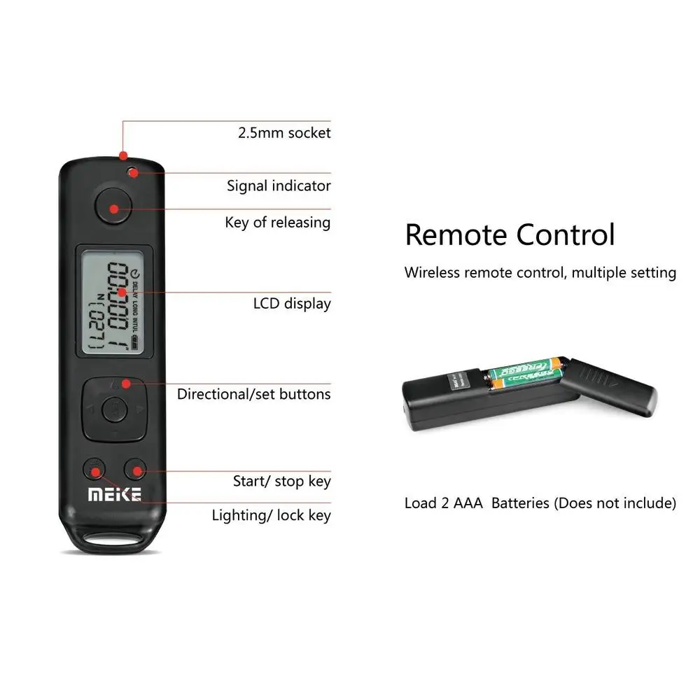 Meike Аккумуляторный блок питания для вертикальной съемки 2 4G Гц беспроводной пульт