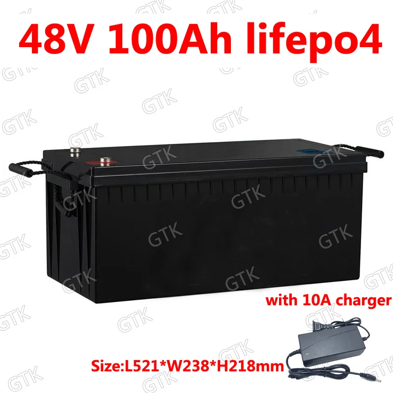 Литиевый аккумулятор GTK 48 в 100 Ач lifepo4 с BMS для трехколесной тележки гольфа