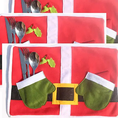 Рождественские украшения Санта стол столовые приборы Рождество ужин вечеринка