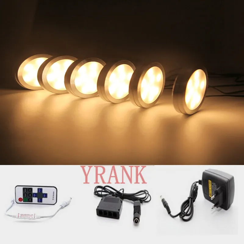 Светодиодные лампы для шкафа 6 ламп набор с беспроводным радиочастотным пультом