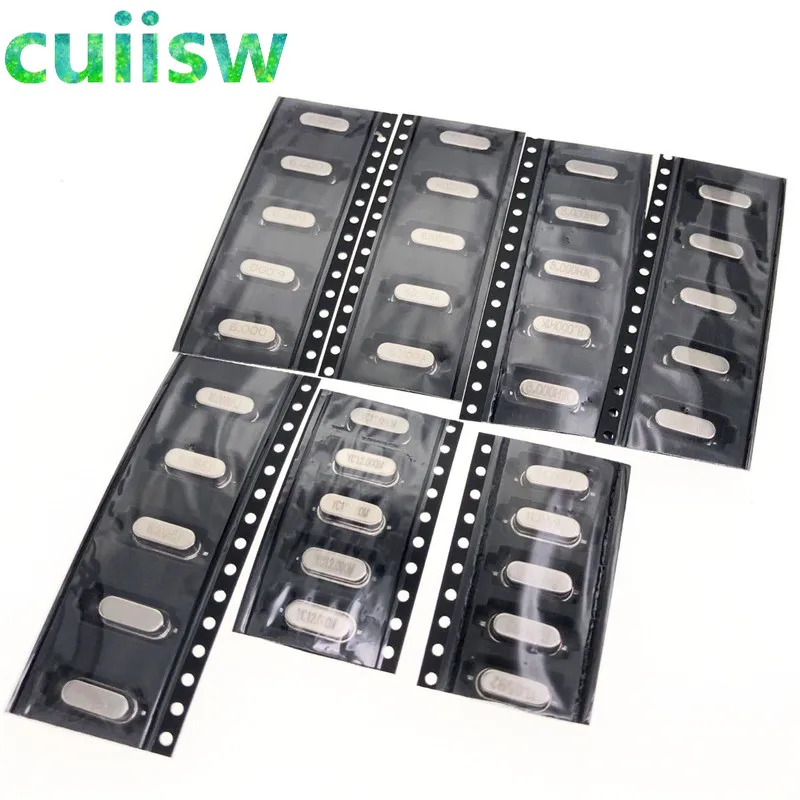 35 шт. SMD кристаллы 6 МГц 8 МГц 10 МГц 12 МГц 16 МГц 20 МГц 11,0592 МГц 49SMD Кристалл Комплект для осциллятора каждый 5 шт