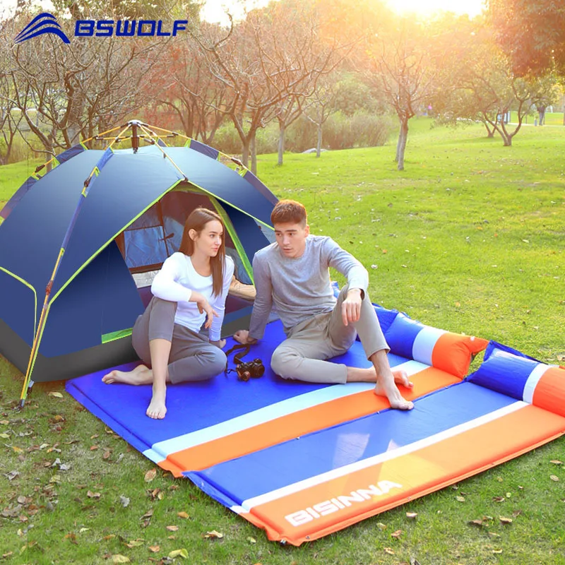 

BSWolf Inflatable Cushion Sleeping Camping Mat Automatic Sleeping Mattress Outdoor Mat Tourist Air Cushion Thick 3cm