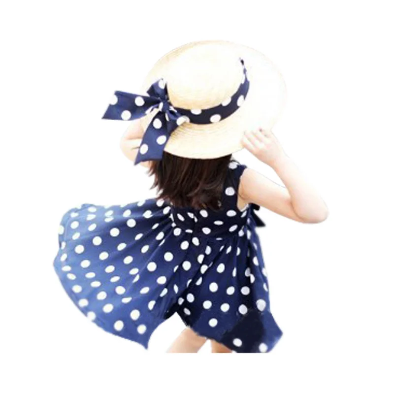 2018 милое платье в горошек для девочек детское платье-пачка без рукавов одежда