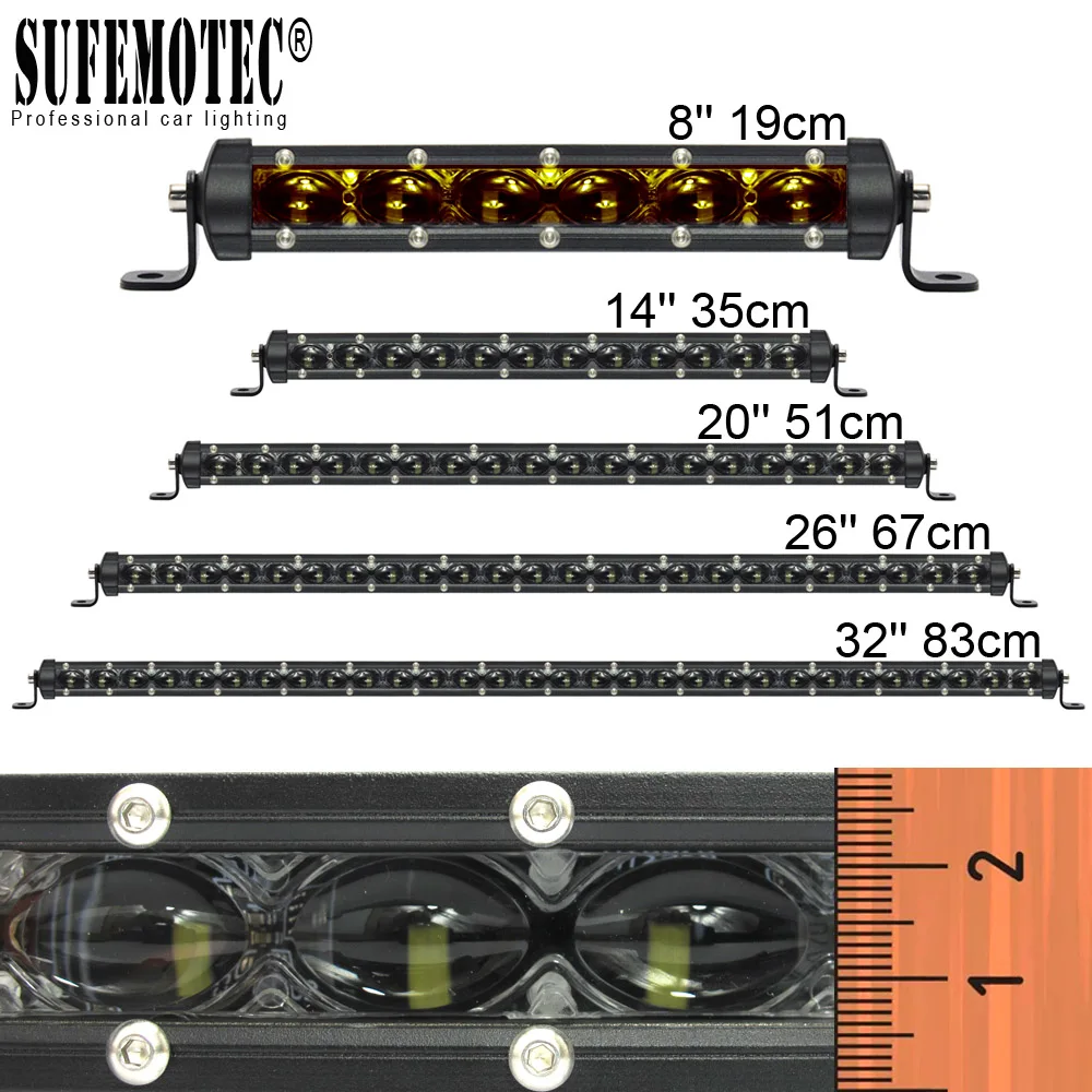 

6D Lens Super Slim Led Bar Offroad 30W 60W 90W 120W 150W For Car Uaz 12V 24V Tractor Suv Truck Boat 4WD 4x4 ATV Led Work Lights