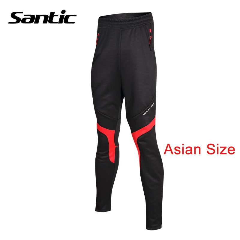 M5C05066H Asian Size Santic зимние Светоотражающие штаны для велоспорта мужские флисовые теплые длинные штаны для велоспорта Мягкие Гелевые Панталоны дышащие штаны для велоспорта Mtb - Цвет: M5C05066H Asian Size