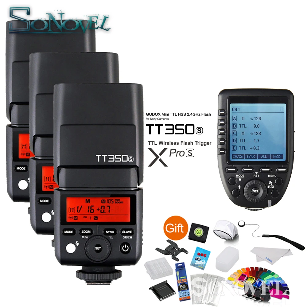 Скоростная вспышка для камеры 3x Godox TT350S с системой TTL II 2 4G X высокоскоростной