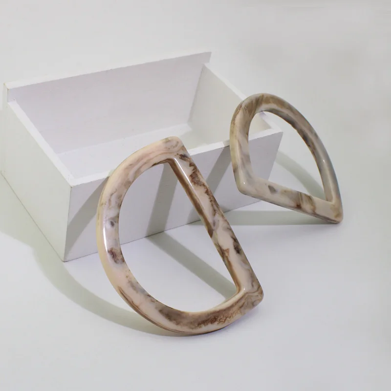 1-5 pairs, New 11.5*8.8cm Multi-color D-shaped Tote Bag Resin Lucite-Handled,women purse lucite handle