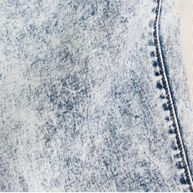 Women Skinny Vintage Blue Tights Mid Waist Pencil Pants snowflake Wash Streetwear Slim Elastic Full-length Jeans Plus Size |