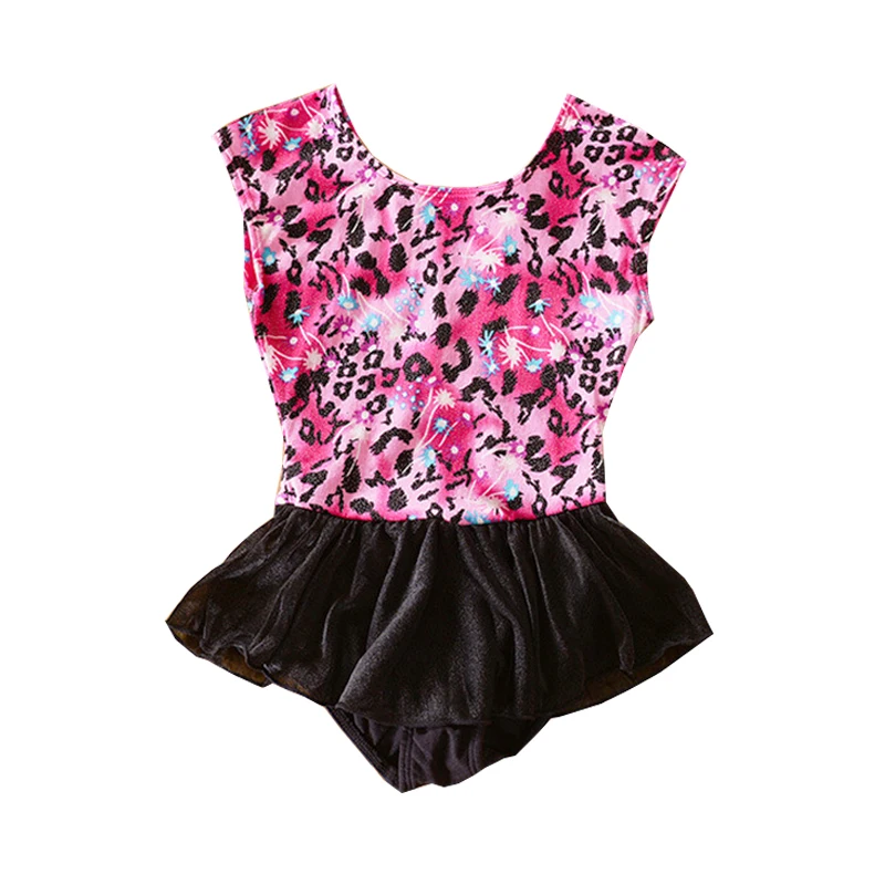 

gymnastics leotard tank leopard printing dance dress gymnastic dress