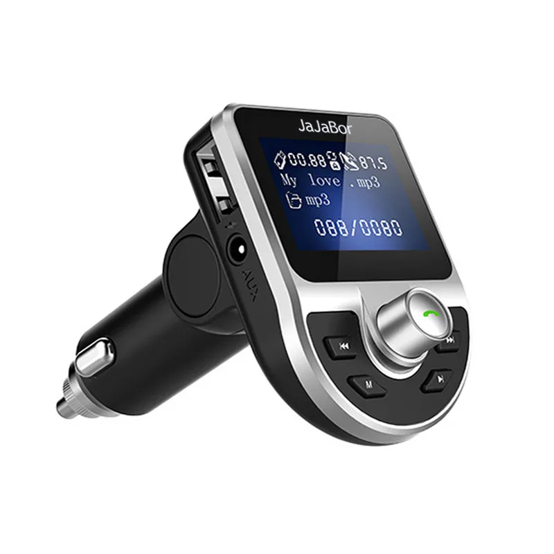 JaJaBor fm-передатчик Bluetooth автомобильный комплект громкой связи AUX аудио MP3 музыкальный плеер A2DP двойной USB зарядное устройство Автомобильный fm-модулятор
