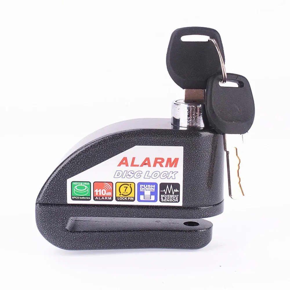 6.0mm Black Security Anti Thief Motorbike Motorcycle Wheel Disc Brake alarm lock &amp bag and reminder spring cable Free Shipping |