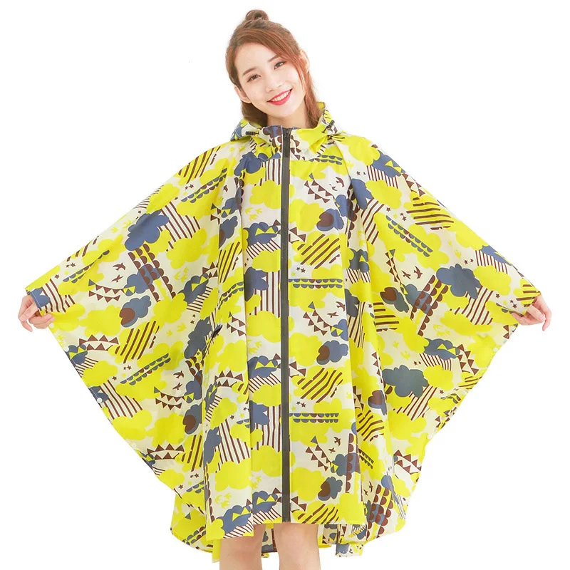 

100% Polyester Portable Travel Camping Accessories Waterproof Women Raincoat Ladies Rain Coat Breathable Long Rainwear Suit