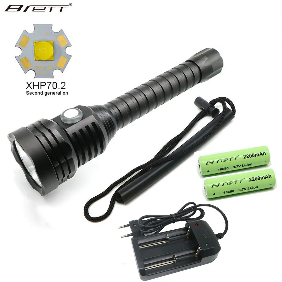 Светодиодный фонарик для дайвинга CREE XHP70.2 светодиодный фонарь 4000 люмен светодиодный фонарь для подводной съемки 100 м водонепроницаемый тактический фонарь