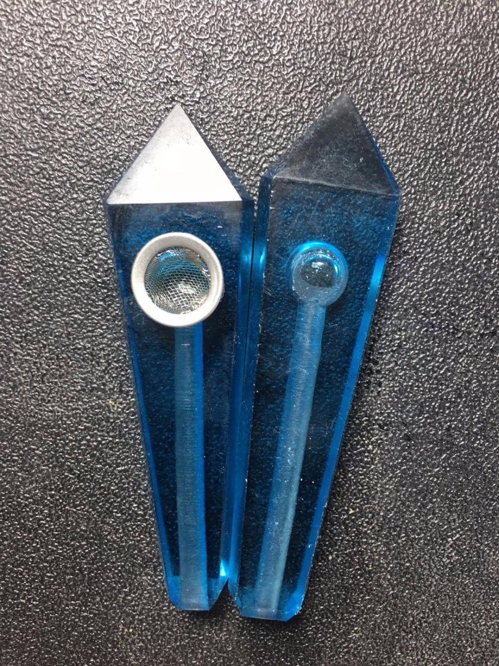

Blue melting crystal glass pipe quartz point pipe, cigarette holder