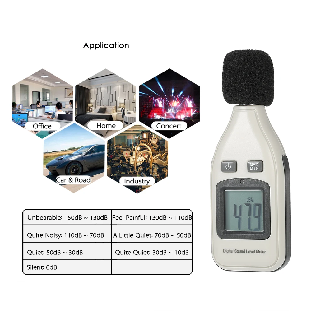 Цифровой измеритель уровня звука диагностический прибор для измерения децибел 30