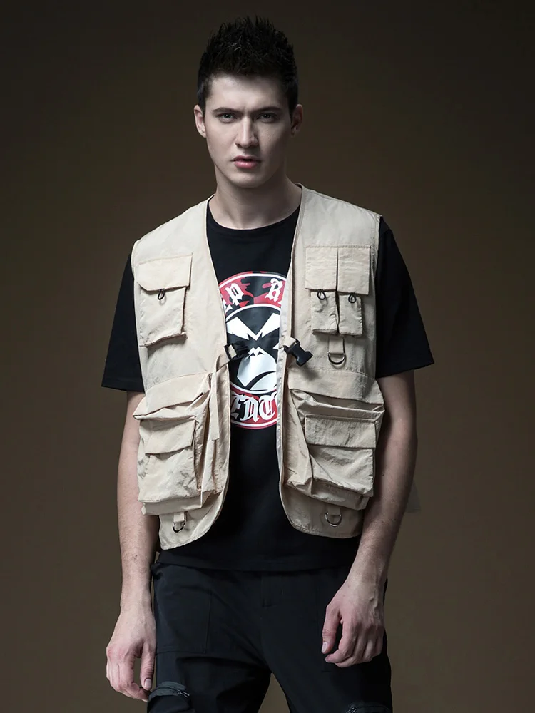 Мужская майка без рукавов новая весенняя с карманами Ma3 Jia3 B191307224 2018 | одежда