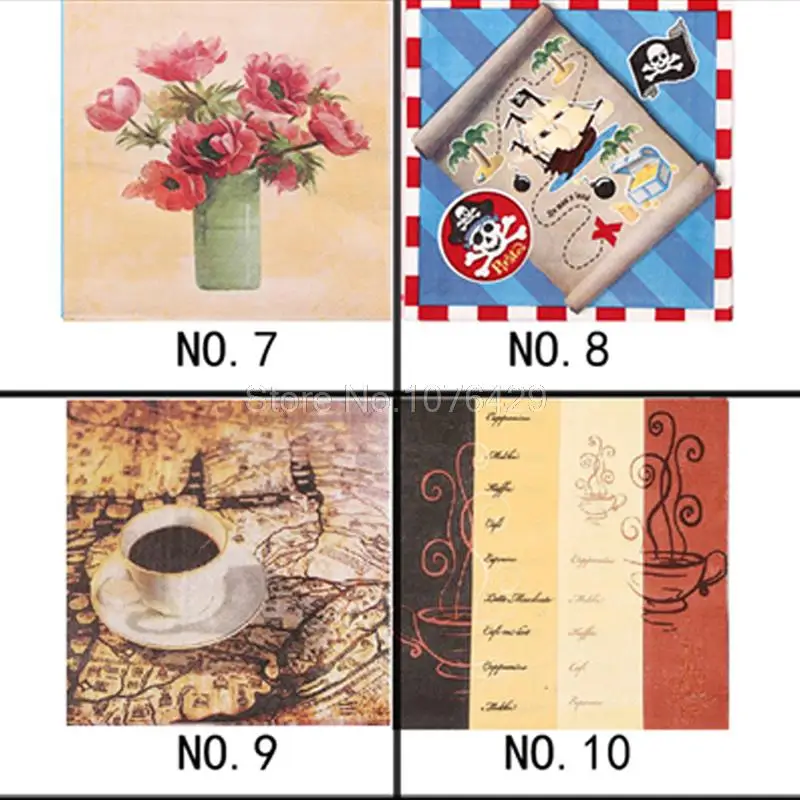 20 штук упак. Ретро серии 100% девственные деревянные цветные бумажные салфетки