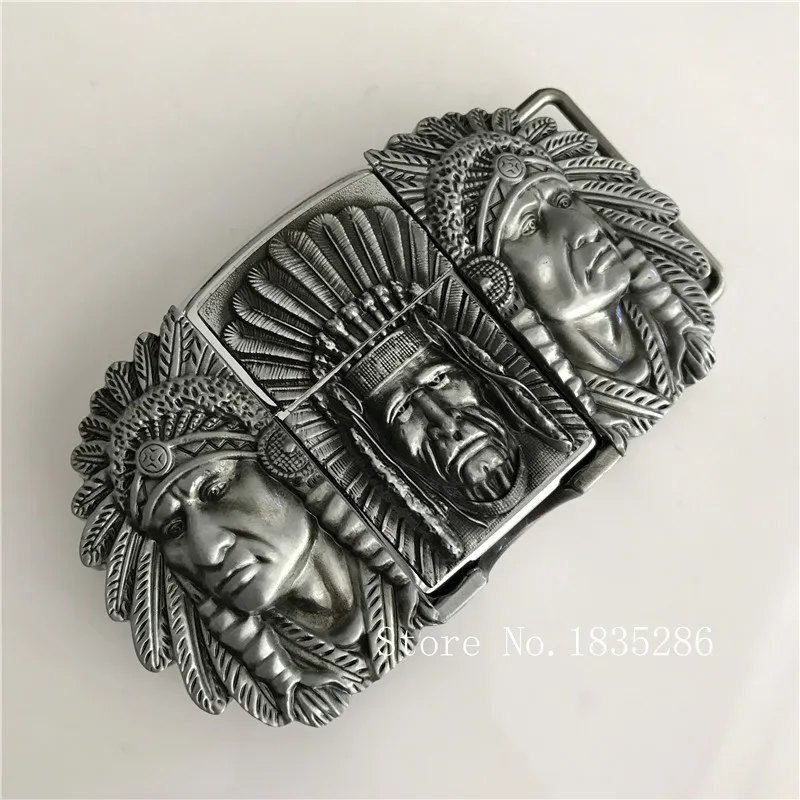 Новый стиль американских индейцев главный Зажигалка пряжки ремня 105*61 мм 173.3 г