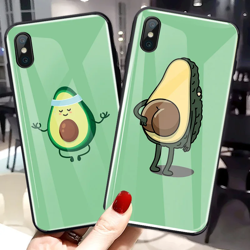 Для huawei P30 PRO MATE 20X 20 Green Cute Avocado Fruit закаленное стекло антидетонационный стеклянный