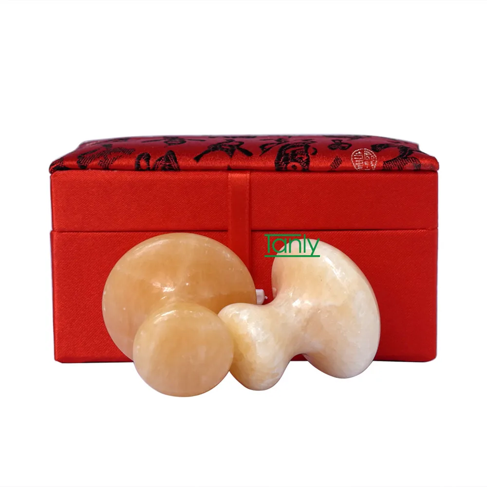 Традиционный массажный инструмент красоты лица натуральный желтый нефрит