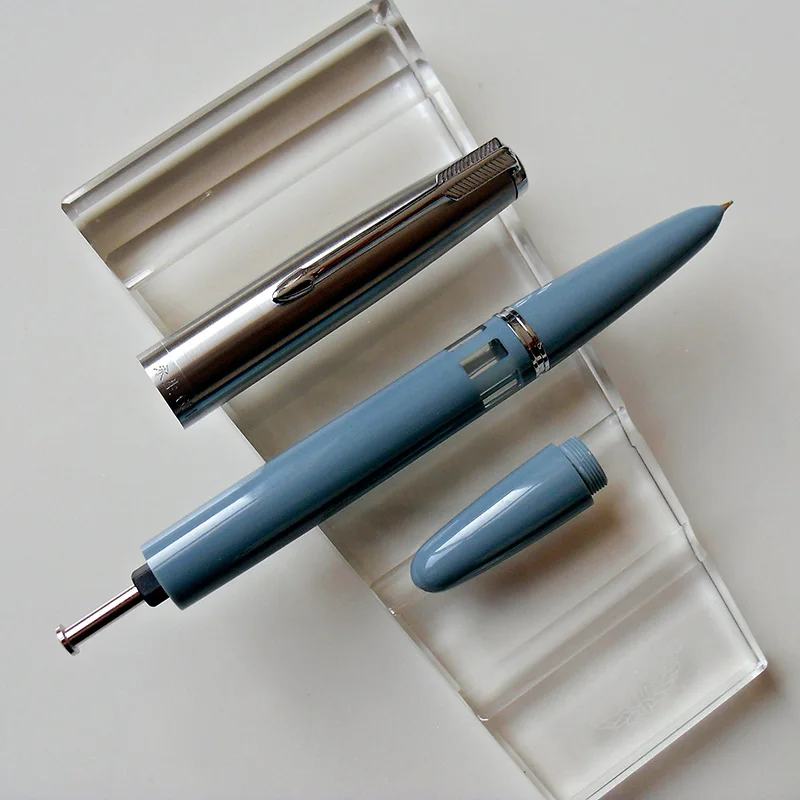 Wing Sung 601 0,5 мм Тонкий 12 к Золотой наконечник Классическая антикварная вакуумная авторучка металл+ ABS Корпус серебряный колпачок