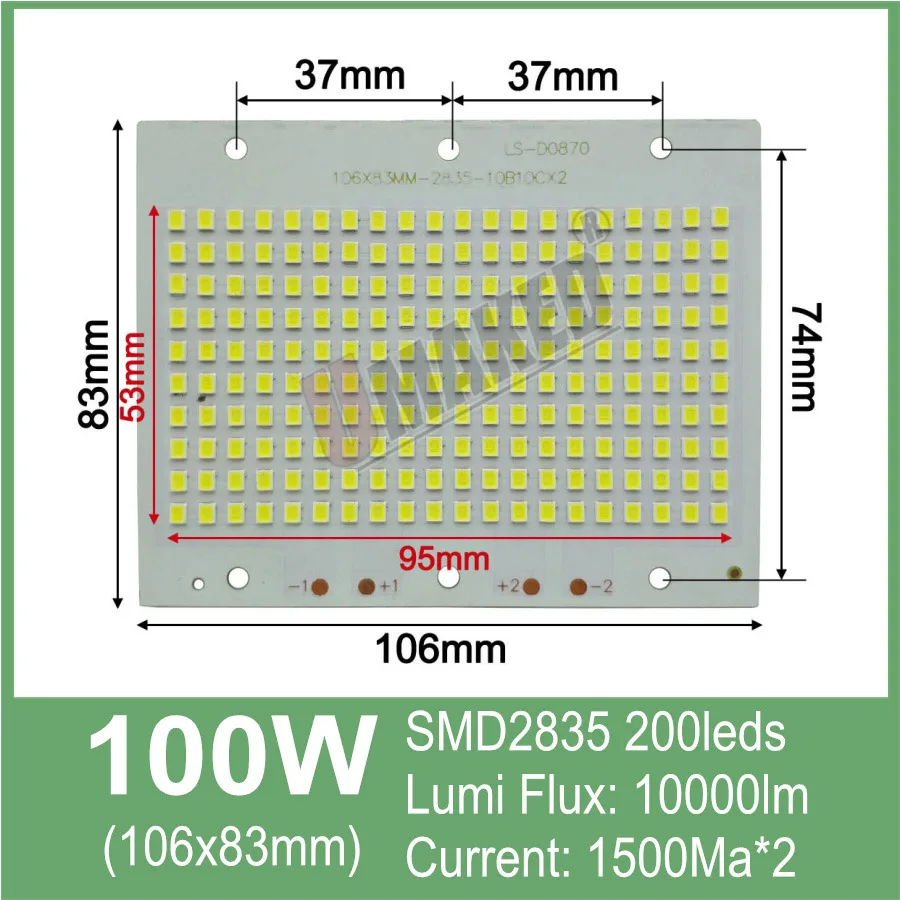 106x83mm 100W Яркость 5730/5054/2835 PCB СИД smd прожектор светильник источник, Алюминий плита для приготовления пищи на воздухе светильник высокого светящего потока - Испускаемый цвет: 106x83mm