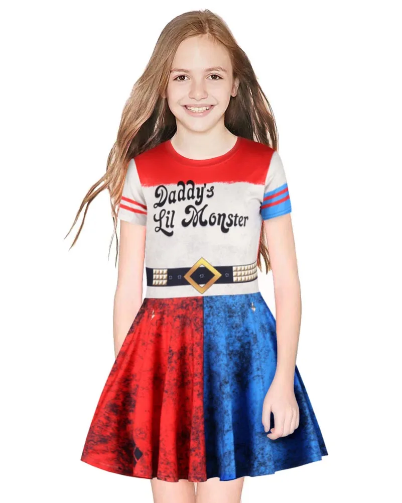 Daddy's Lil Manster отряд самоубийц Harley Quinn костюмы на Хэллоуин детская одежда для