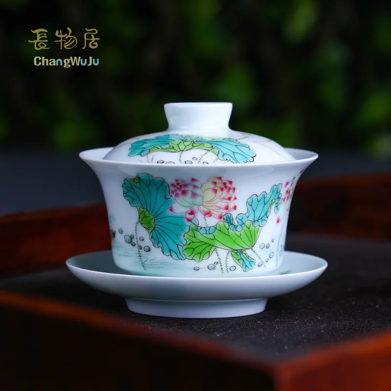 Чаши Changwuju в цзиндэчжэне блюдца ручной работы посуда для чая кунг фу большой