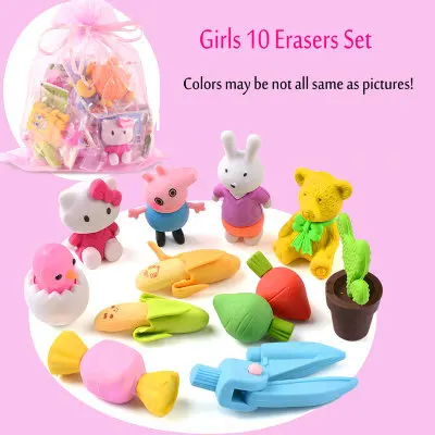Новинка милые Ластики для детей еды с животными Kawaii набор резиновых ластиков