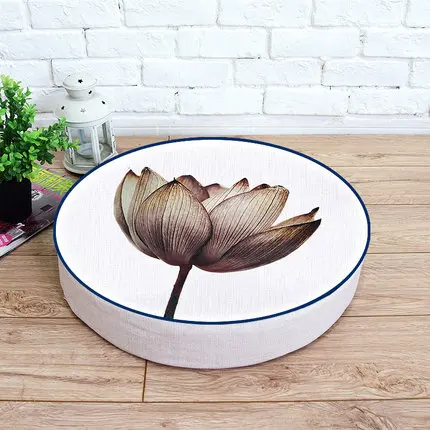 Японские льняные напольные подушки татами с утолщенными кругами размер 40*40*5 см 1