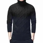 Свитер для мужчин, водолазка, пуловеры, новый модный бренд, тонкий мужской вязаный Однотонный свитер с длинным рукавом для мужчин, 2019