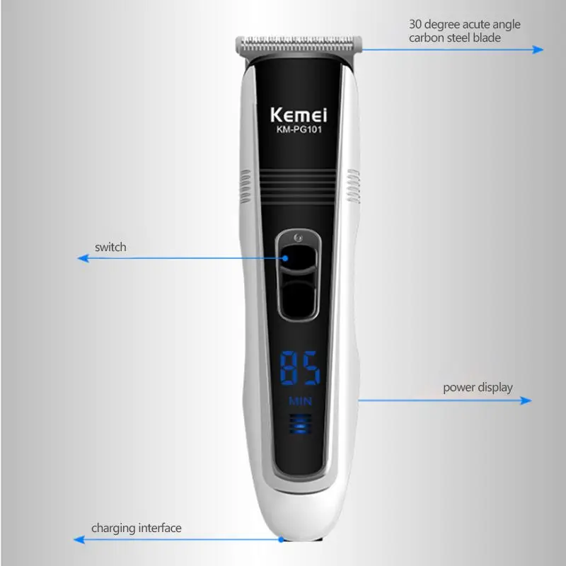 Kemei Electric Hair Trimmer Rechargeable Men Clipper LCD Display Professional Styling Tools Adjustable PG101 | Бытовая техника