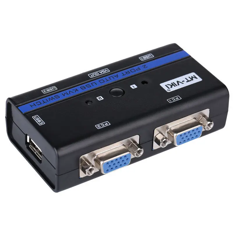 MT Вики 2 Порта VGA USB KVM Переключатель Клавиша Выбора Автоматического Сканирования