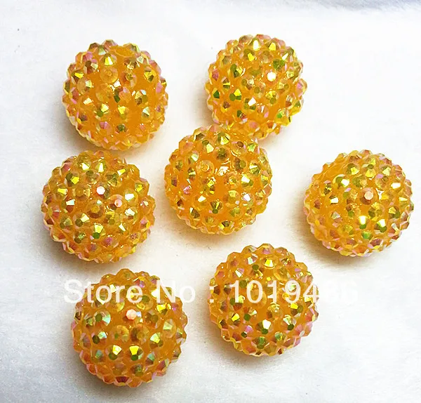 Бусины из горного хрусталя 20 ММ золотого цвета 100 шт./лот бусины блестящей смолы