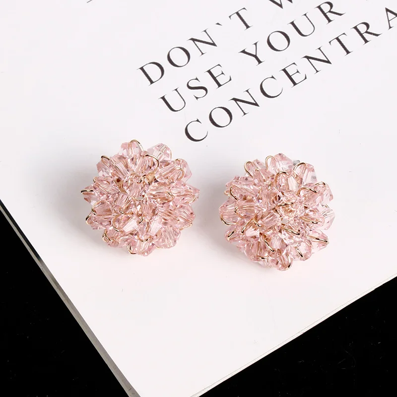 Серьги женские сережки с искусственным кристаллом Длинные корейские серьги