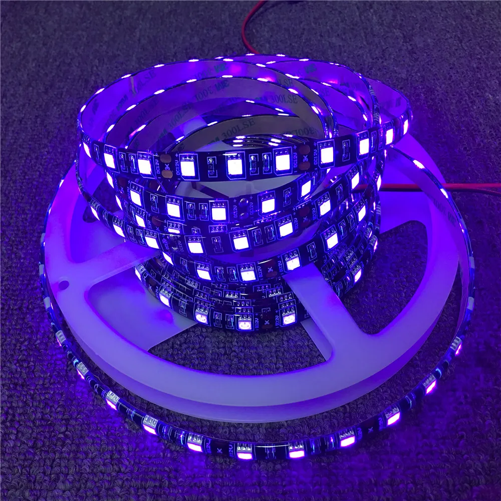 Высококачесветодиодный фиолетовая светильник ная УФ-лента SMD5050 белая/черная