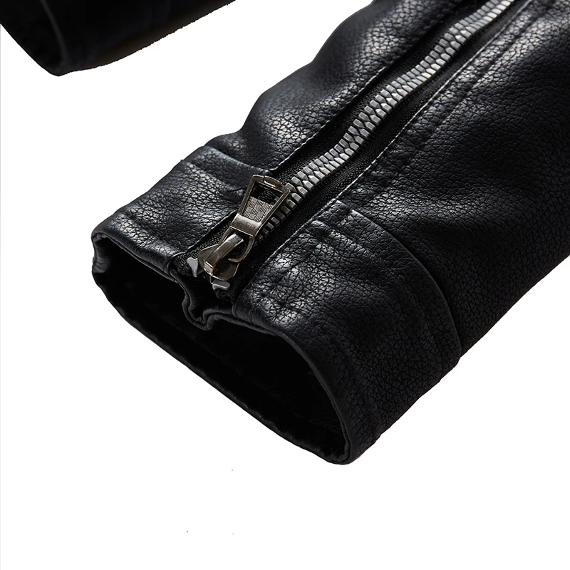 Robmoda, зимняя кожаная куртка для мужчин, модный бренд, искусственная кожа, высокое качество, верхняя одежда, мужские деловые куртки с воротником-стойкой, на молнии, уличная одежда