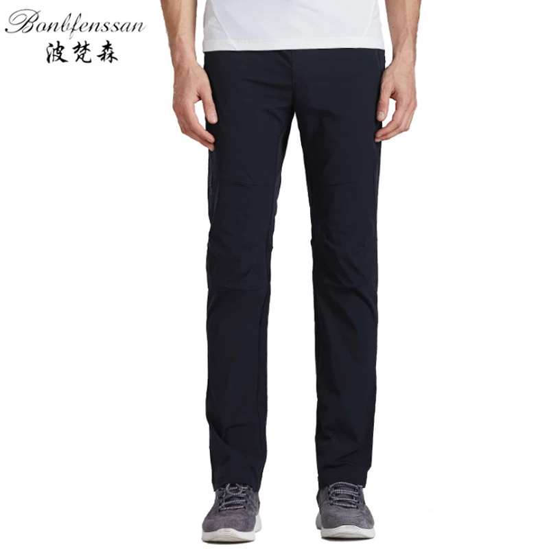 black pants Мужские спортивные штаны осень эластичная талия быстросохнущие штаны дышащие штаны походные отслеживание рыбы во время рыбалки брюки 3753A - Цвет: black pants