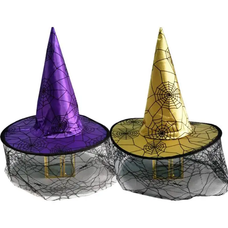 Хит продаж сетчатая шляпа ведьмы на Хэллоуин таинственная вуаль колпачок