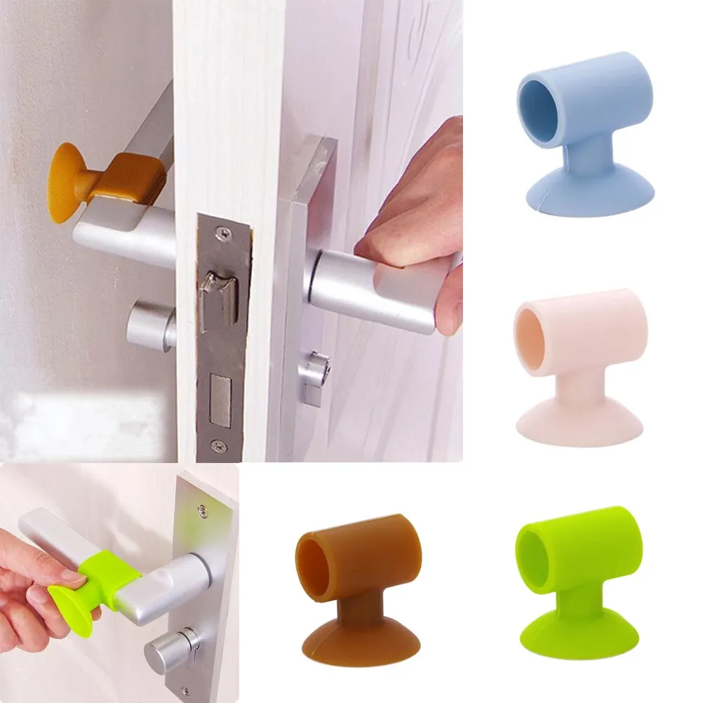 

1pc Door Handle Silicone Anticollision Sucker Home Door Protecting Pad Mute Silencer Suction Door Stops Mats