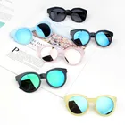 Детские очки для девочек, солнцезащитные очки с защитой от УФ лучей, популярные классические милые Солнцезащитные очки в стиле ретро для мальчиков и девочек, круглые очки карамельных цветов