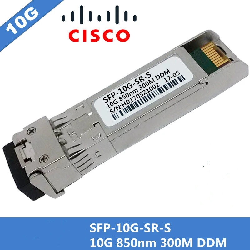 

1 шт. совместимый для Cisco SFP-10G-SR-S SFP + модуль приемопередатчика 10G SR/SW 850nm MMF 300m DDM дуплекс LC разъем