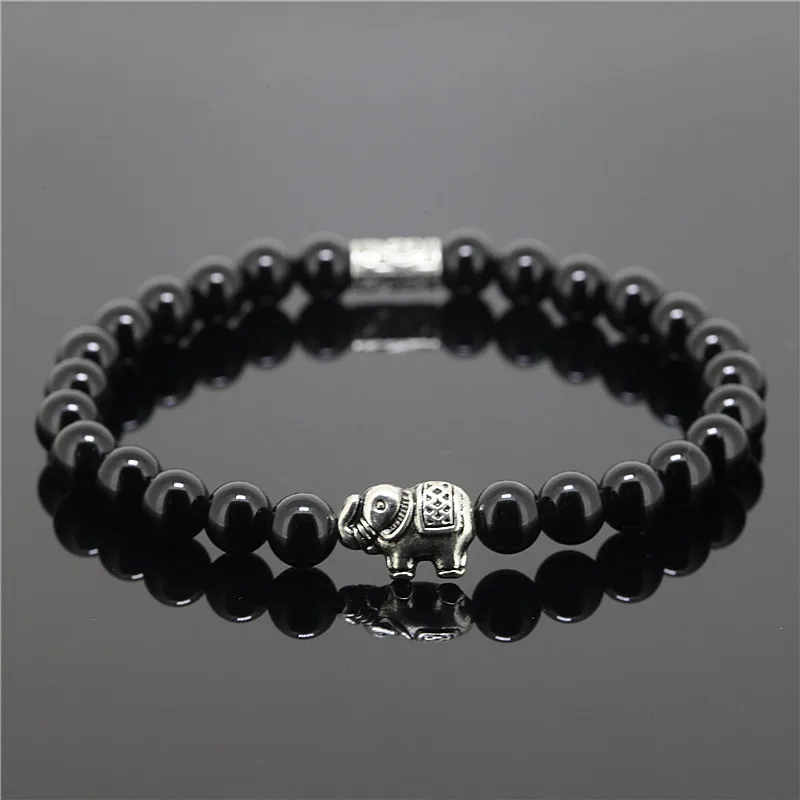 Лидер продаж Модные женские ювелирные изделия 6 мм бусины из черного оникса