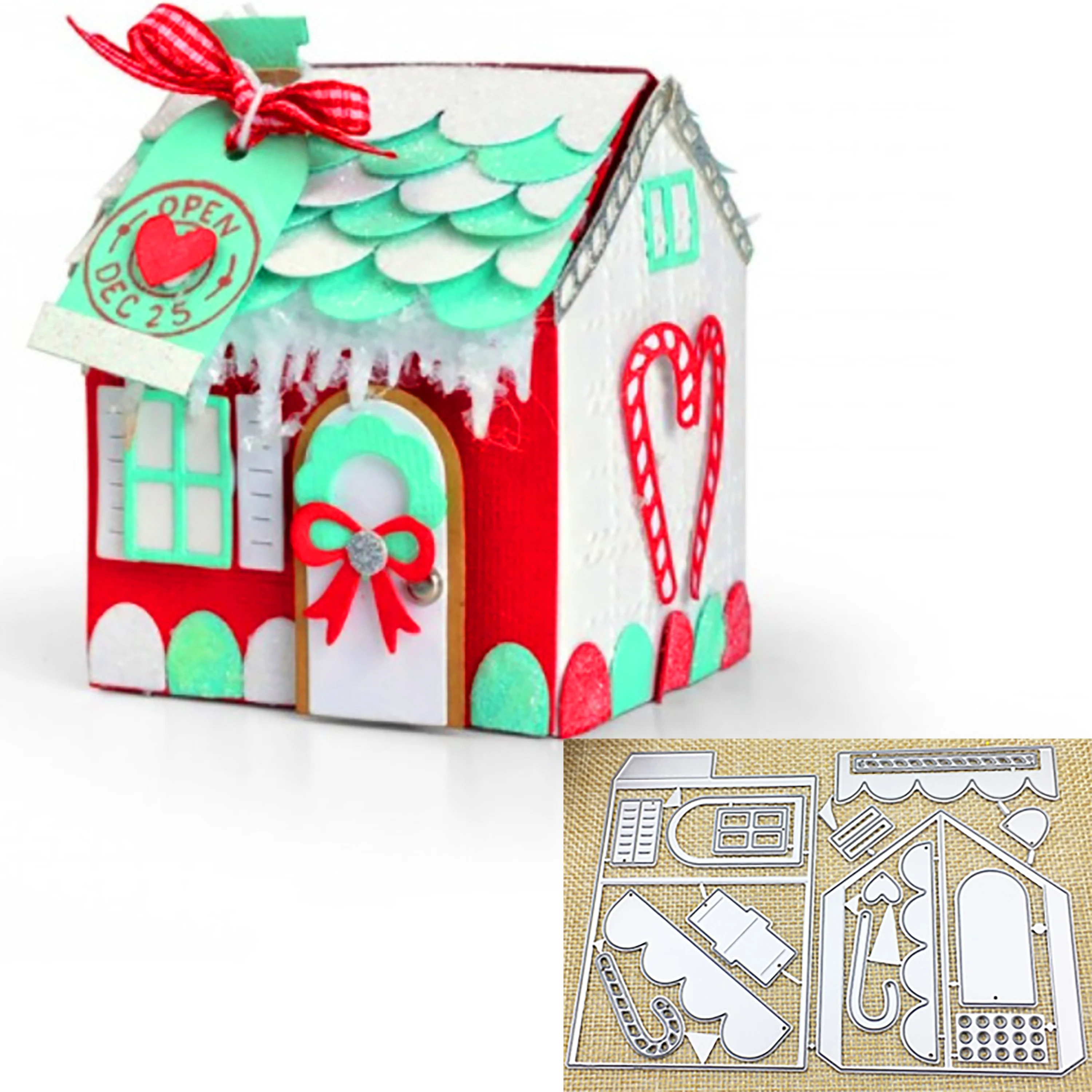 3D DIY большой дом деревенские металлические режущие штампы трафарет для