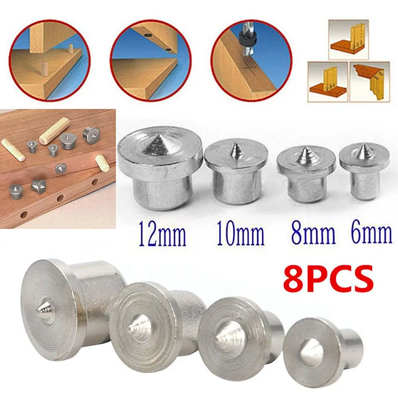 

8Pcs Center Point Pin Set Woodworking Craft Clamp Steel Tools 6/8/10/12mm