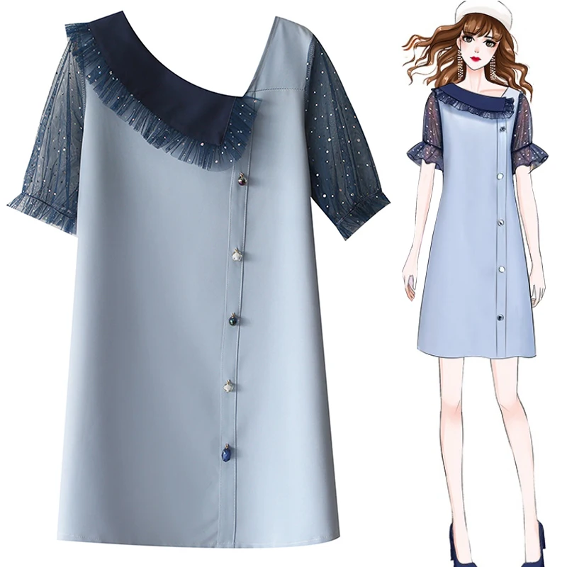 Trytree/летнее женское платье повседневное асимметричное с оборками и воротником