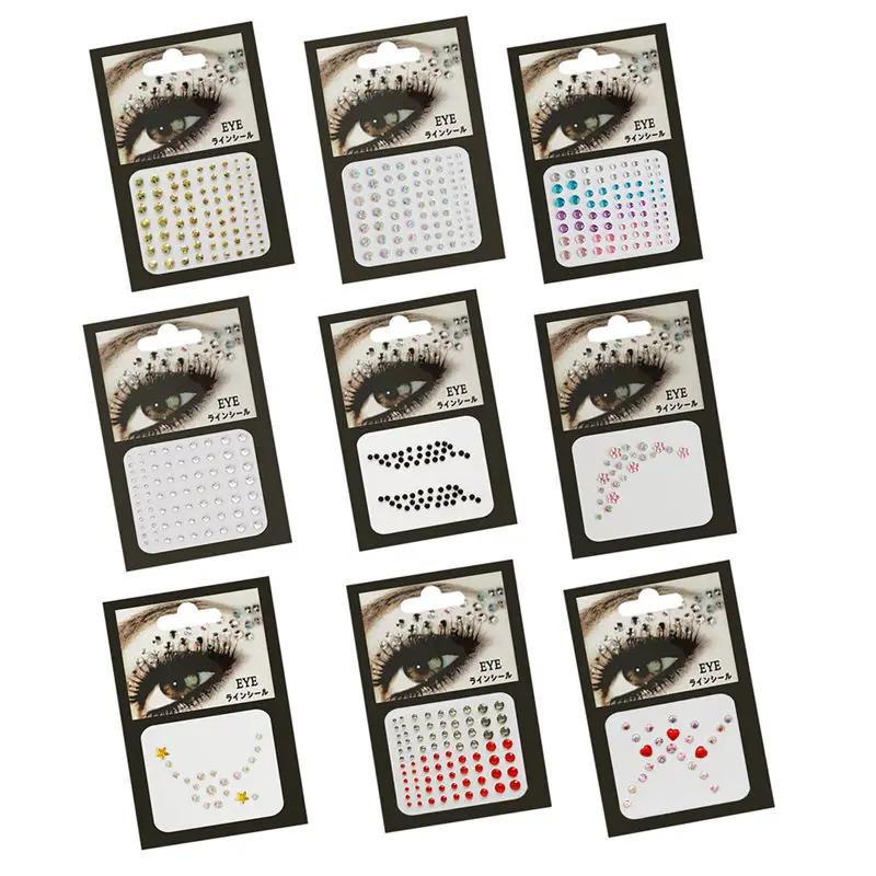 Алмазная подводка для глаз тени век наклейка лица татуировка блестящее